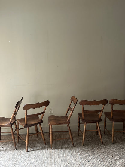Pine plank seat chairs (sold in pairs)
