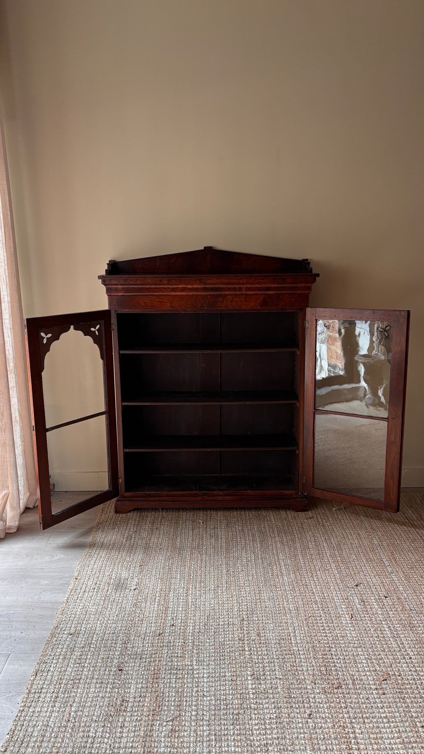 Walnut bookcase.