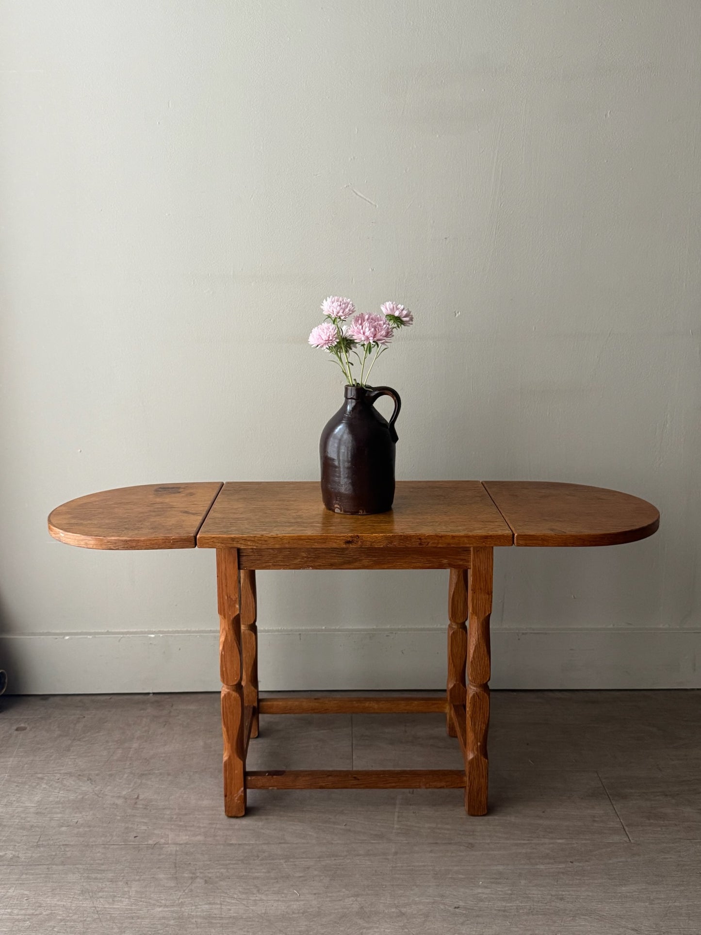 Danish oak drop leaf side table