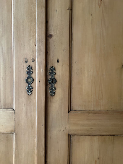Gustavian waxed pine armoire
