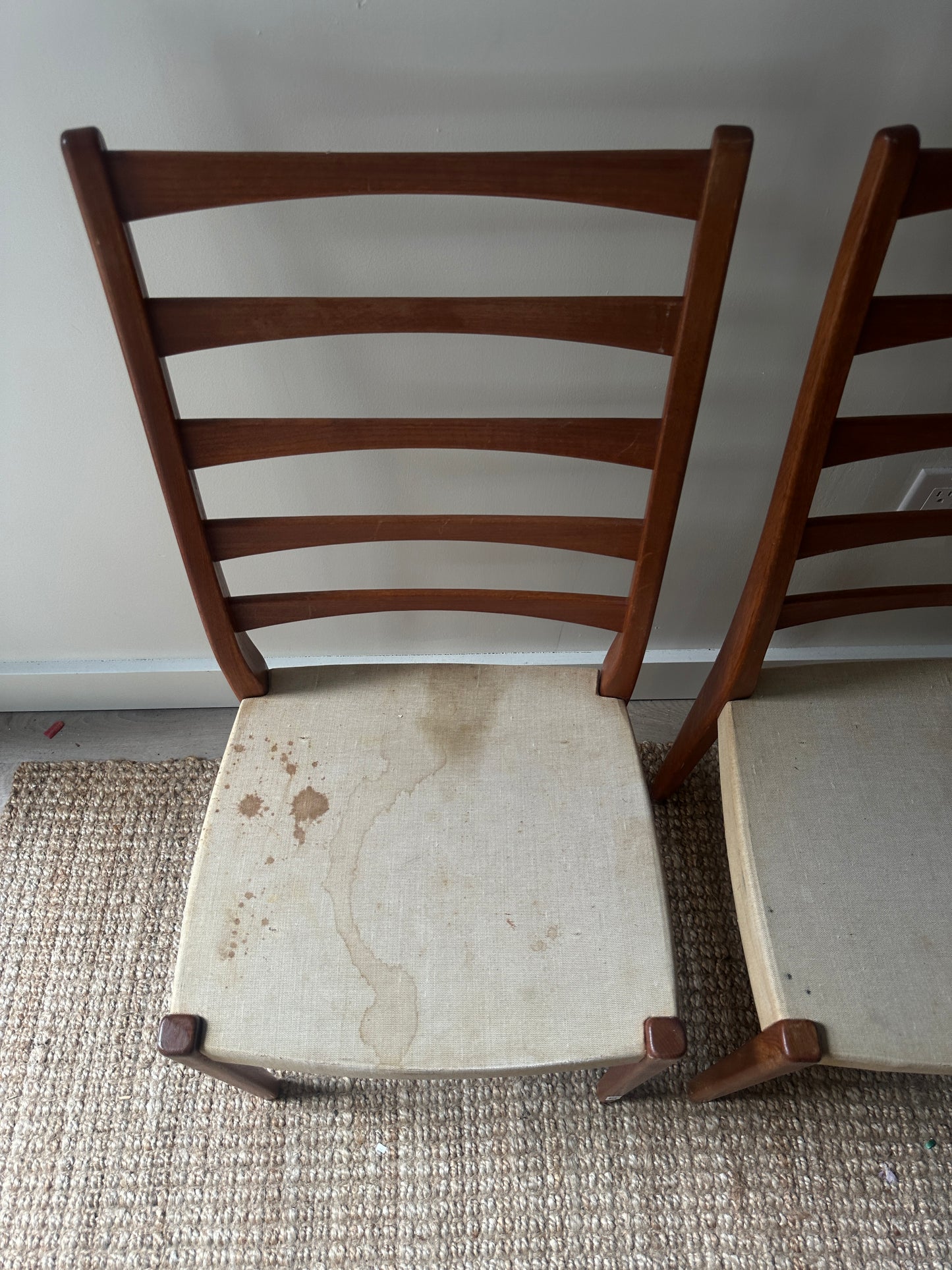 Pair of teak dining chairs