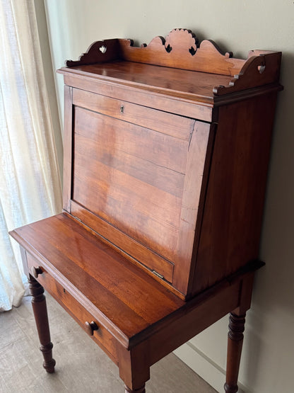 Victorian pine secretary desk