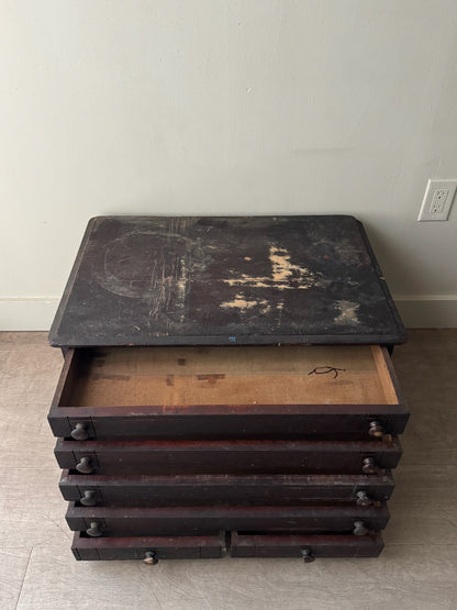 Painted pine spool cabinet