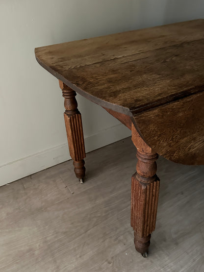 Oak drop leaf dining table