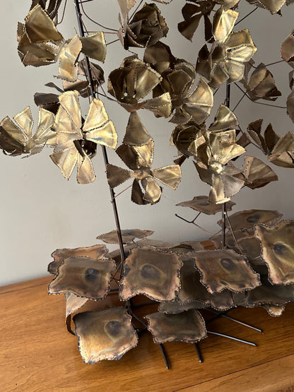 Bronze flower sculpture