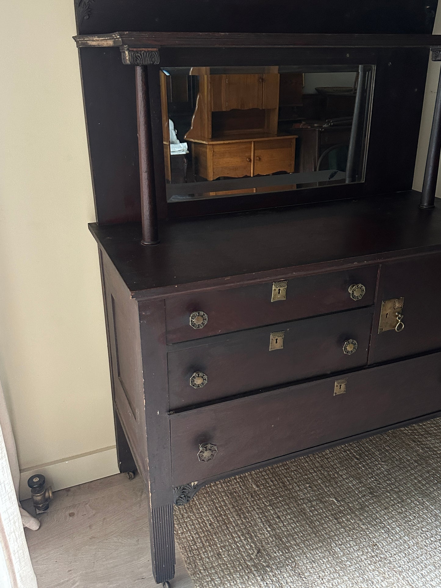 Craftsman Oak Server with Mirror