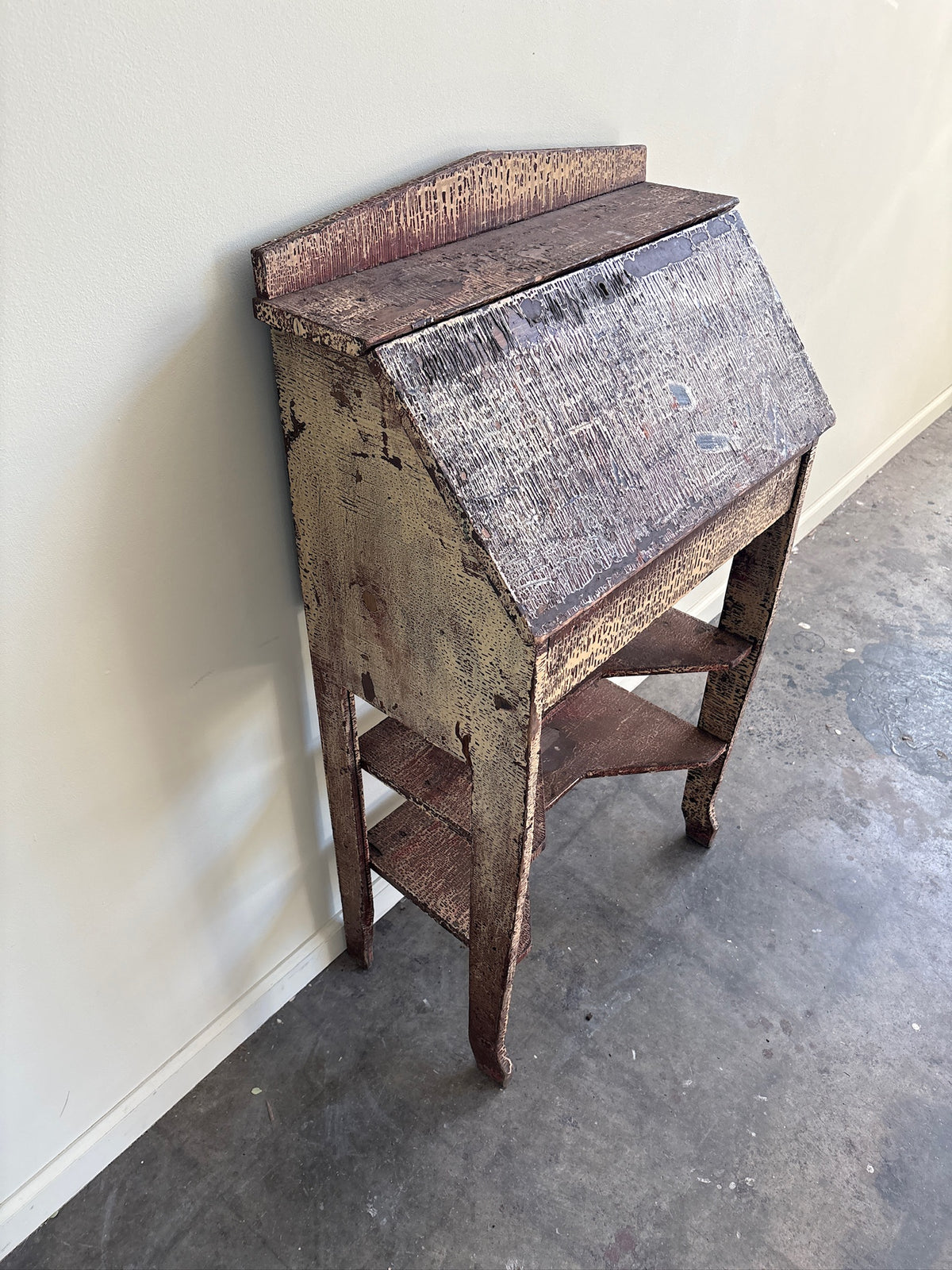Painted pine secretary desk
