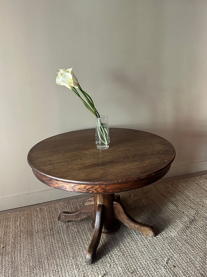 Round pine dining table