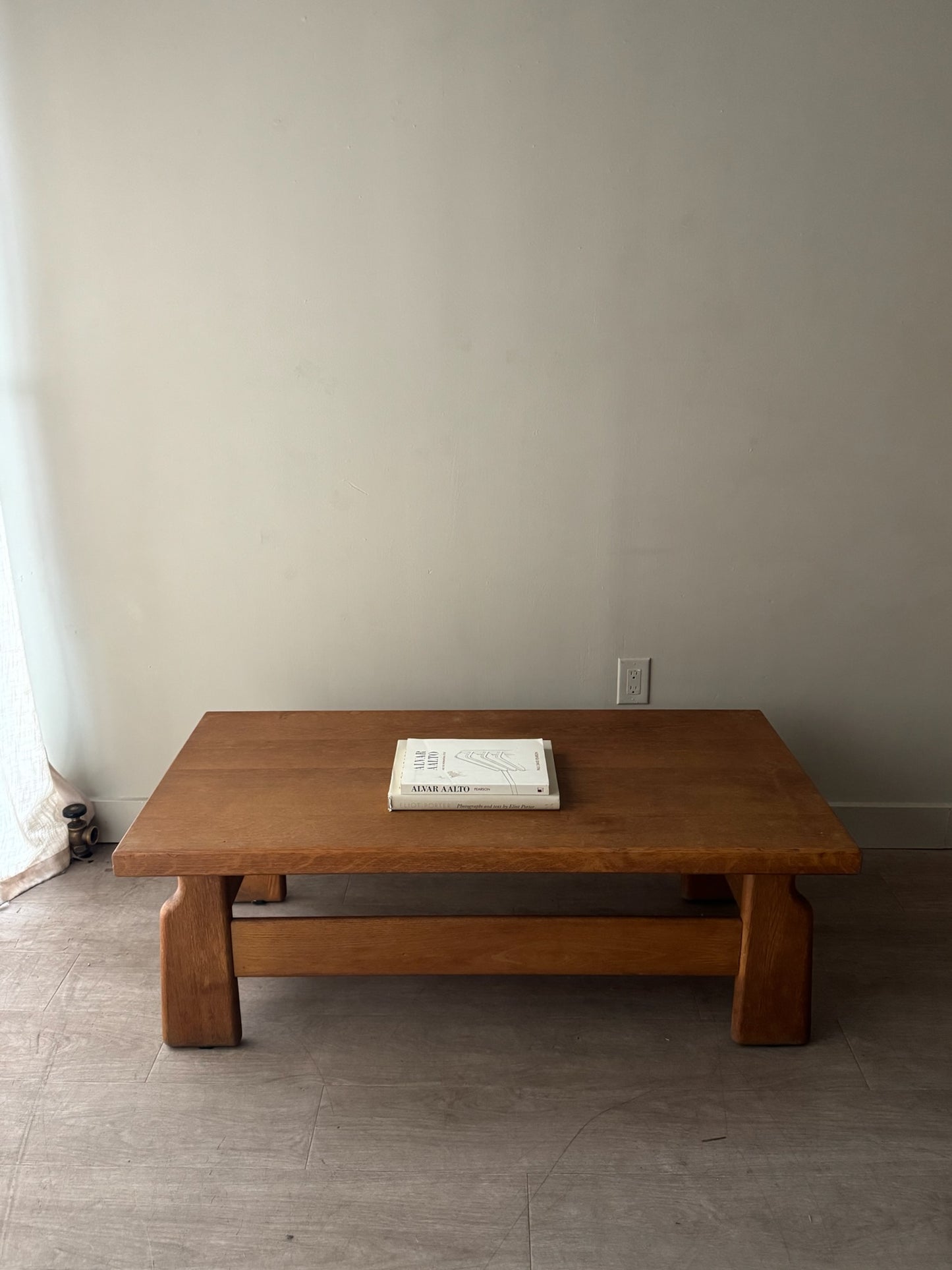 Dutch Brutalist oak coffee table
