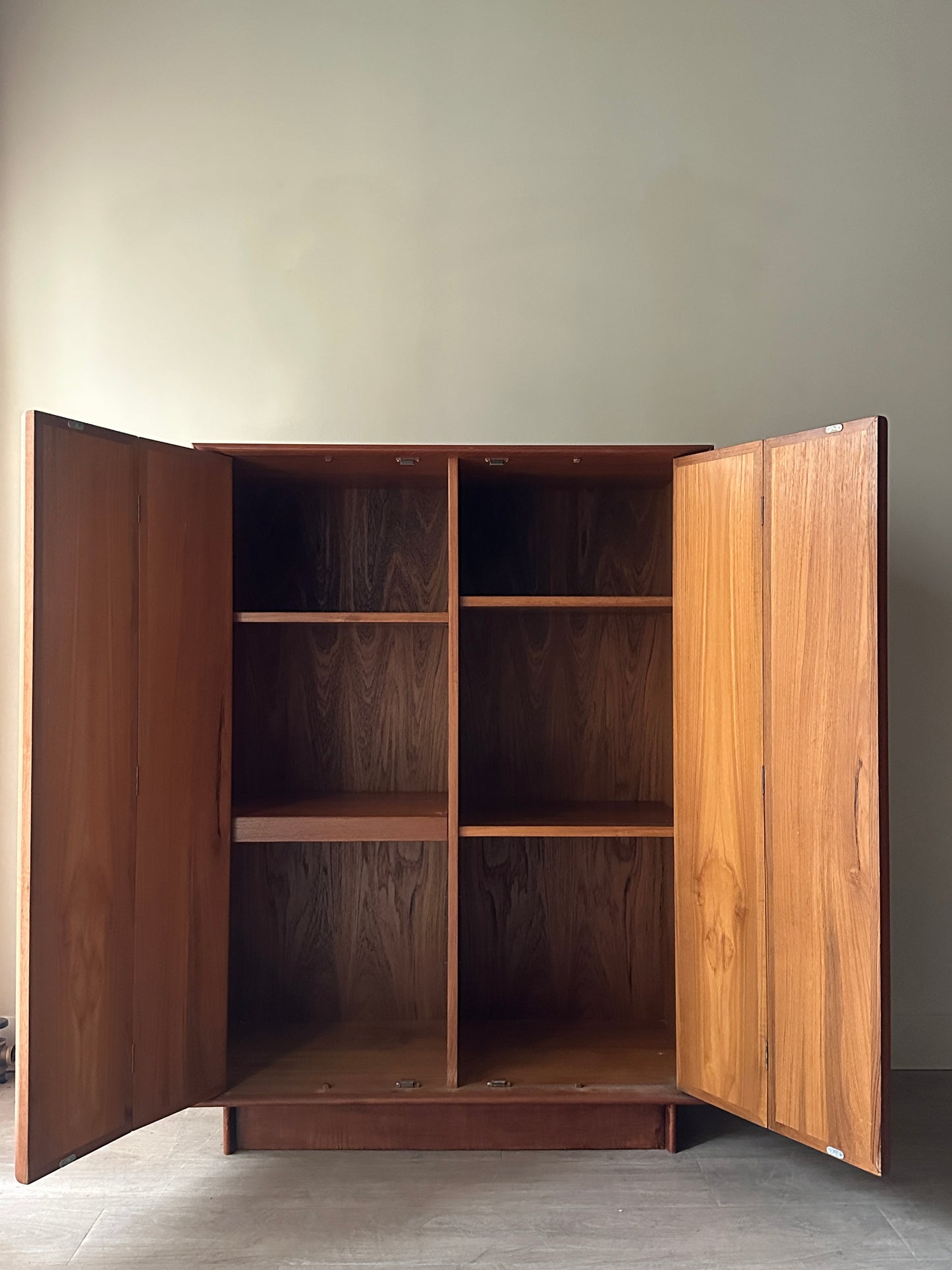 Teak tallboy cabinet