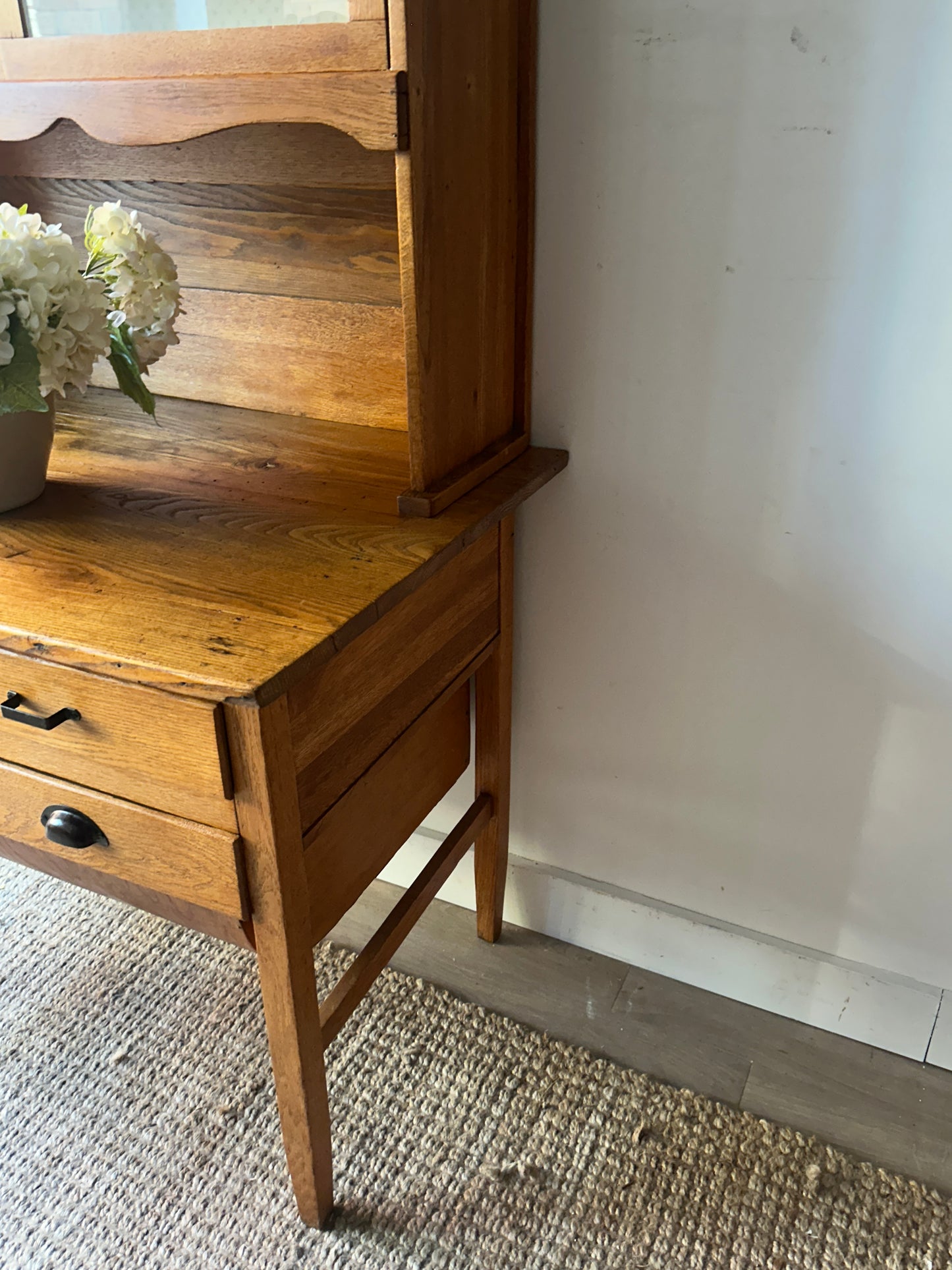 Golden oak bakers hutch