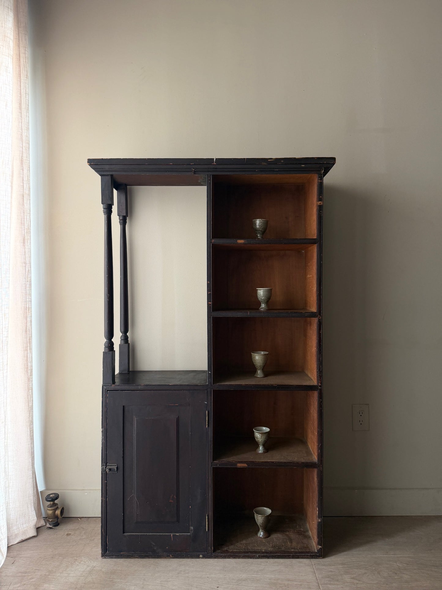 Black painted display cabinet