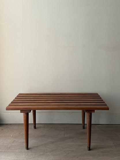 Slatted walnut coffee table