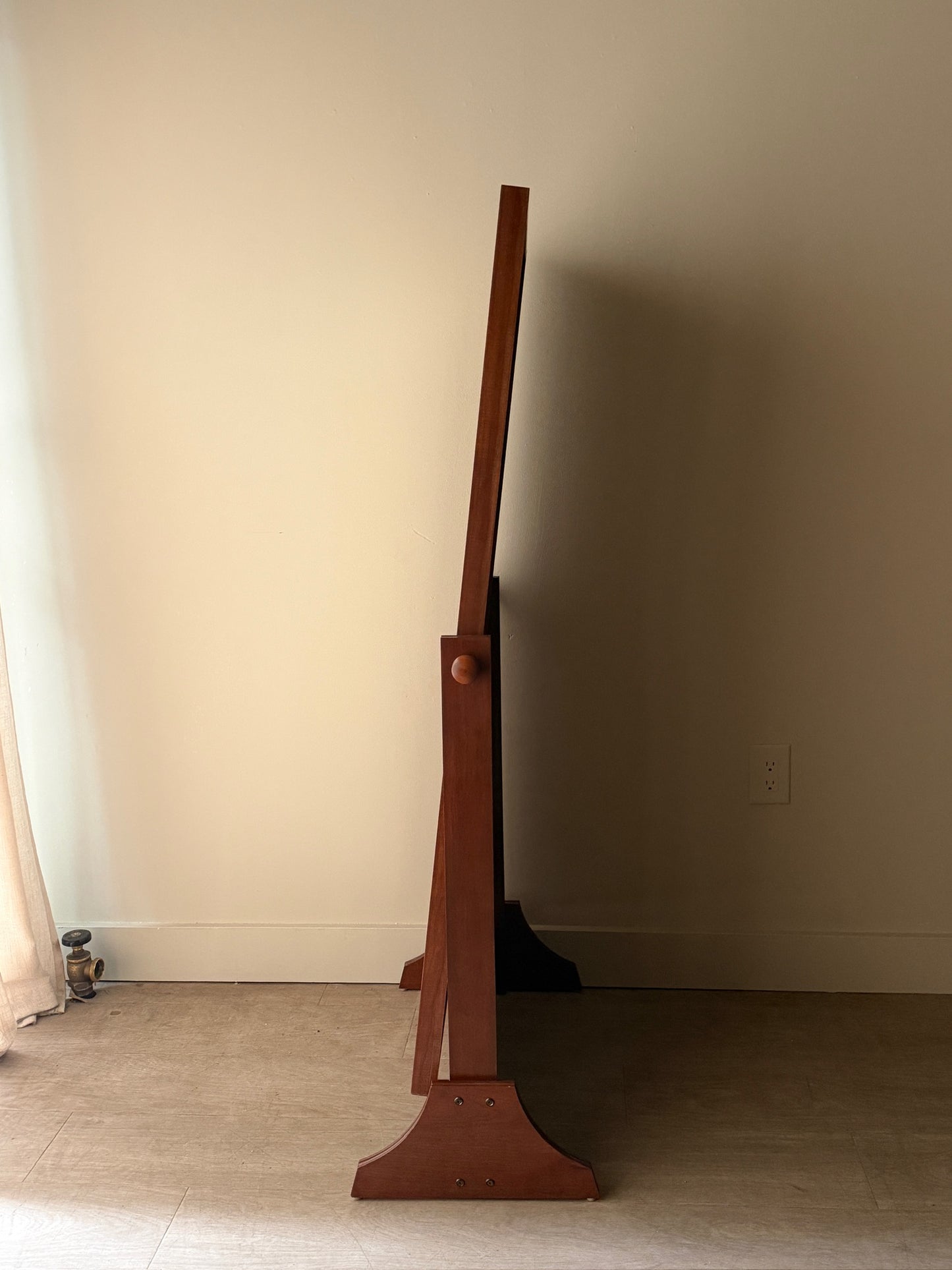 Walnut cheval mirror