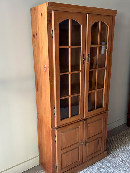 Pine Display Case Cupboard