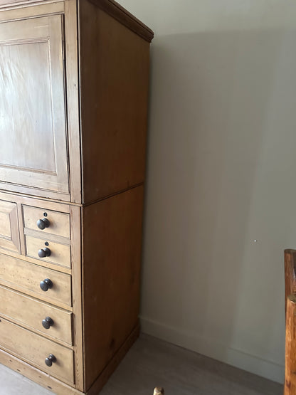 19th c. pine cabinet with updated sliding door mechanism.