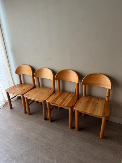 Rainer Daumiller pine dining chairs. Sold as a set of 4.