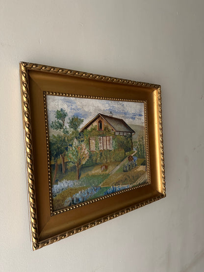 “LA MAISONETTE” OIL ON CANVAS BY H. WEBER, 1920s