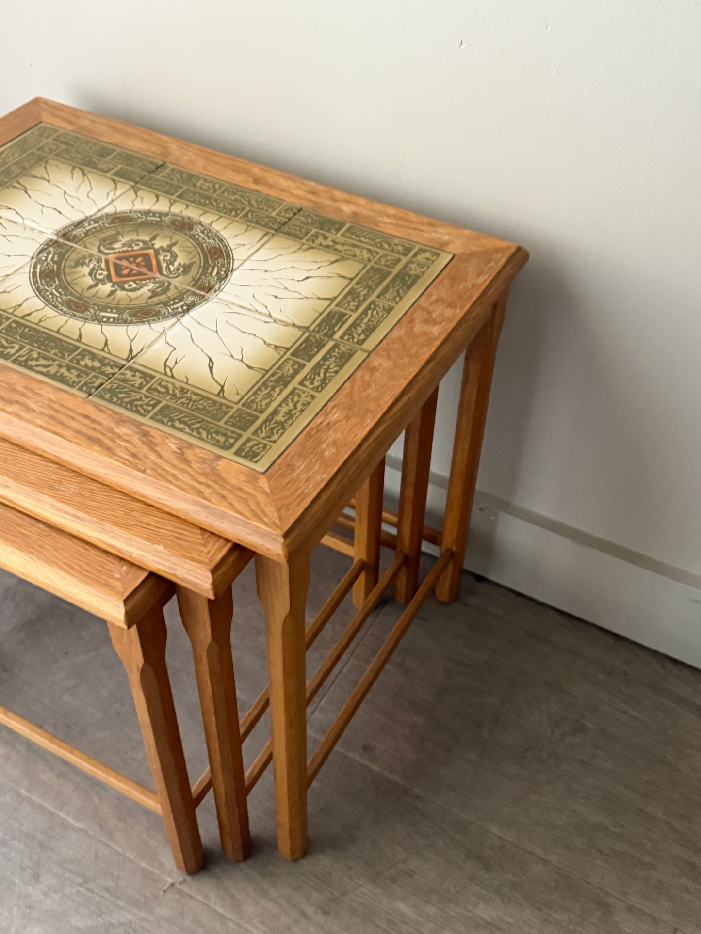 Toften Danish oak & tile nesting tables