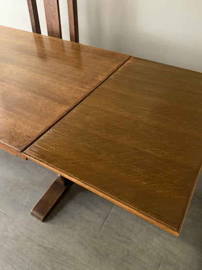 Danish oak extending dining table