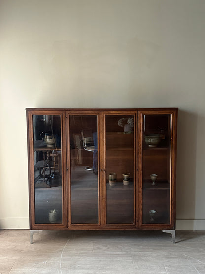 Walnut glass display case