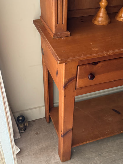 Amish pine two piece Welsh cupboard