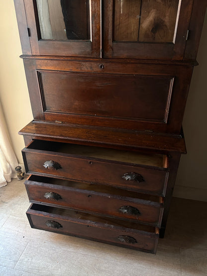 Victorian walnut secretary desk