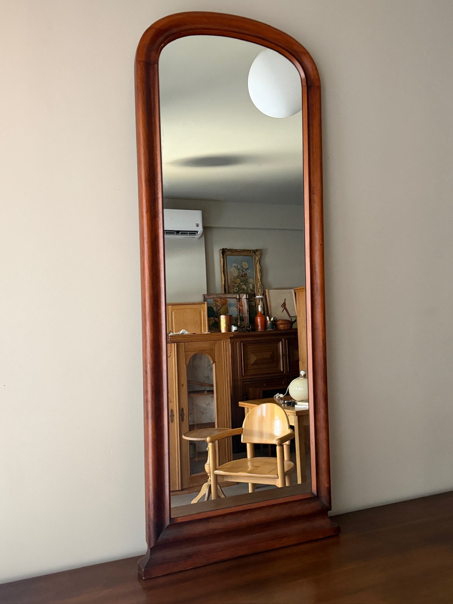 Mahogany arched mirror