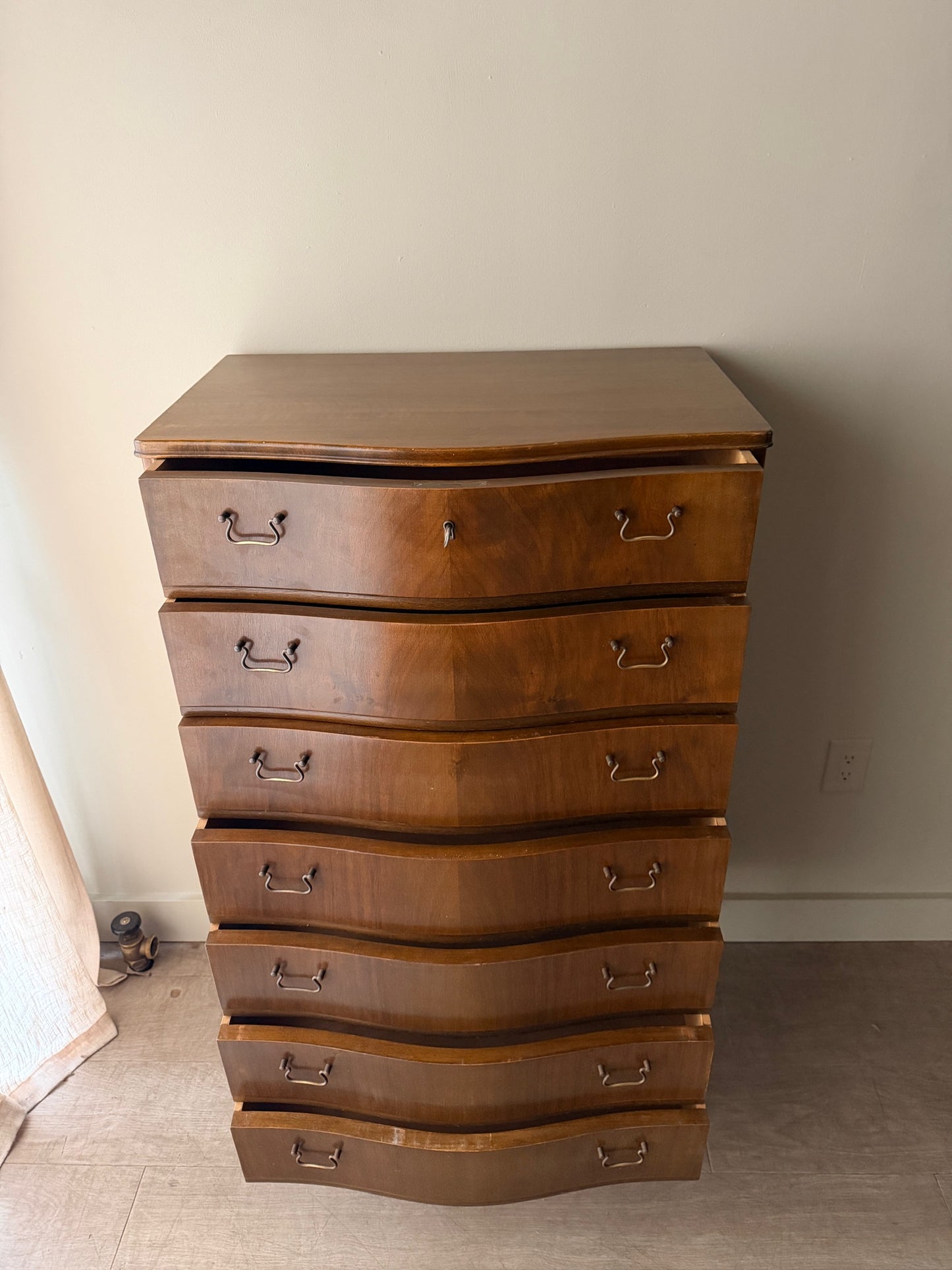 Danish walnut tallboy dresser