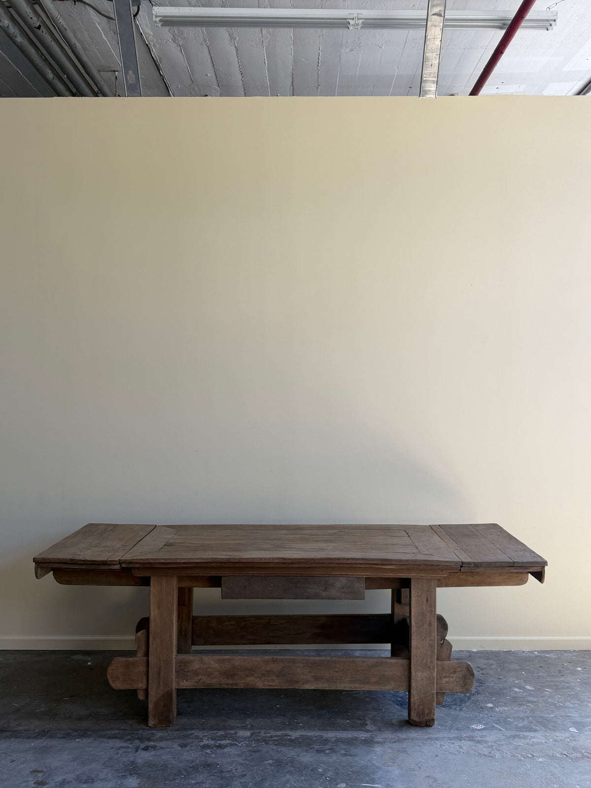 French oak dining table with extensions
