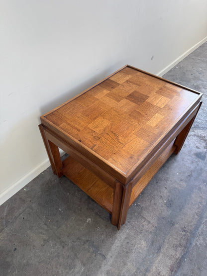 Lane walnut side table