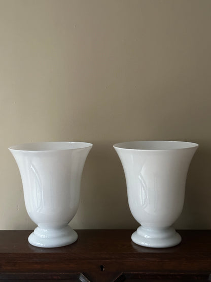 French white glass table lamps