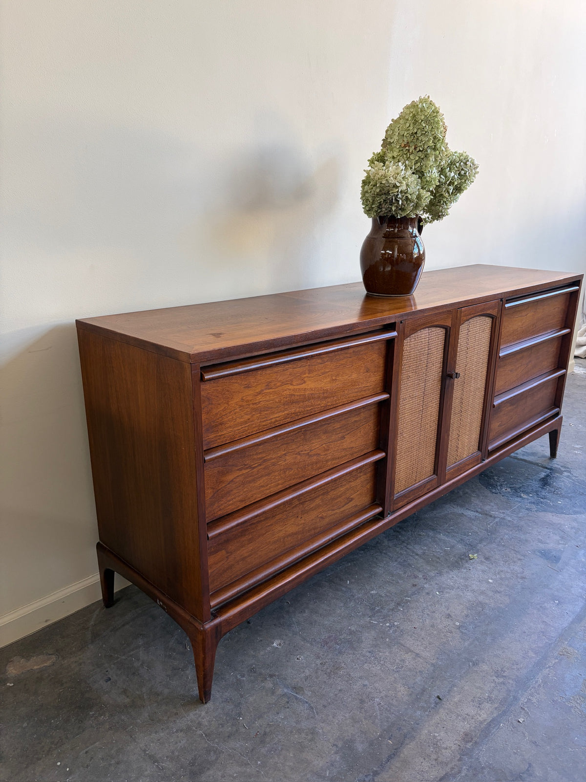 Lane Walnut Nine Drawer Dresser