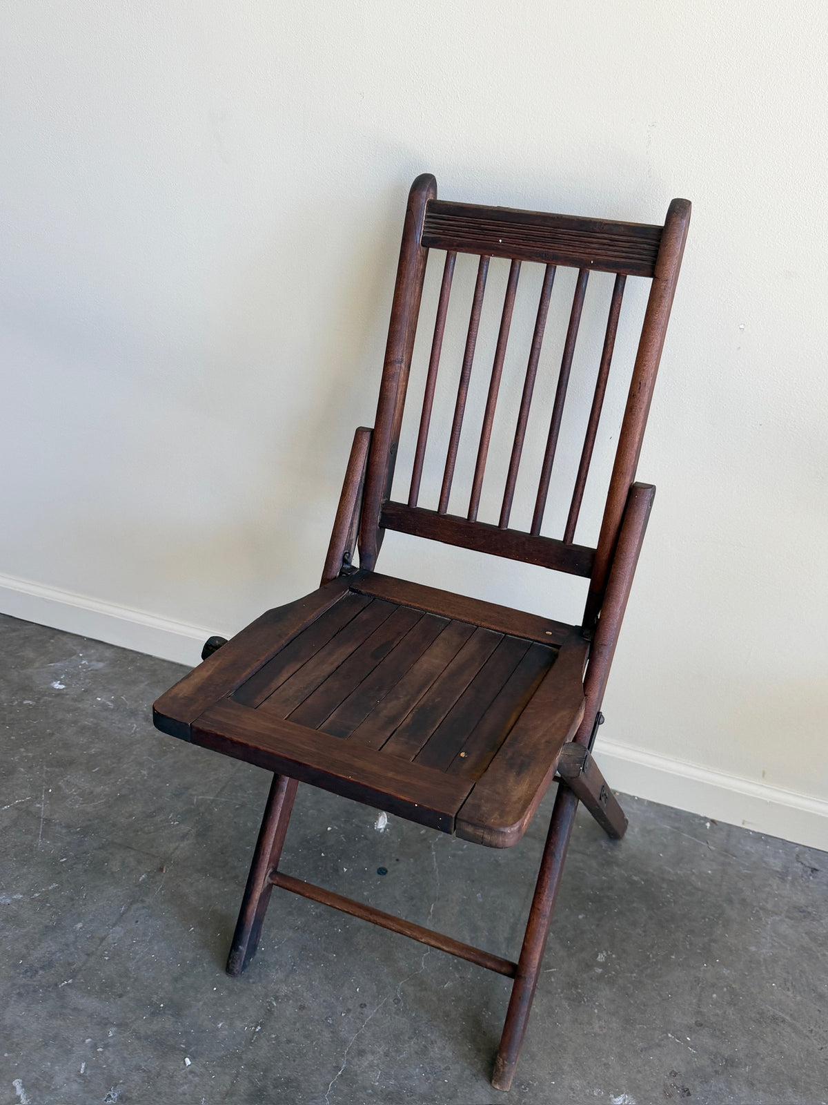 Stained pine folding chair