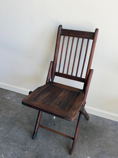 Stained pine folding chair
