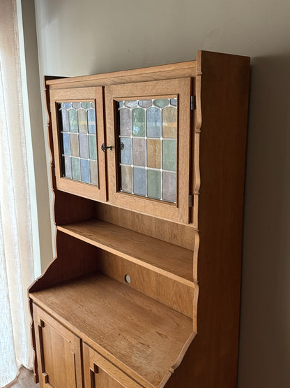 Danish oak bookcase cabinet