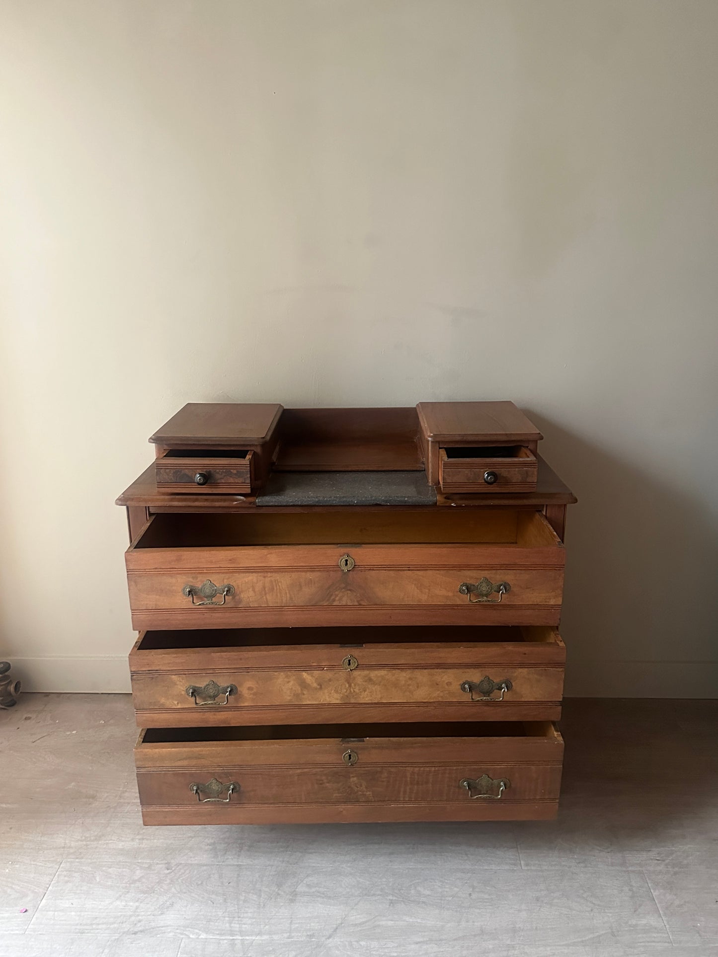 Pine and stone top dresser