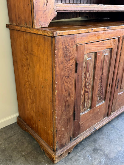 Southern yellow pine two piece hutch