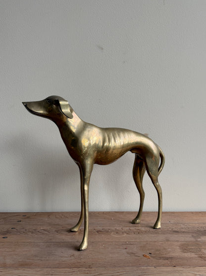 Brass whippet sculpture
