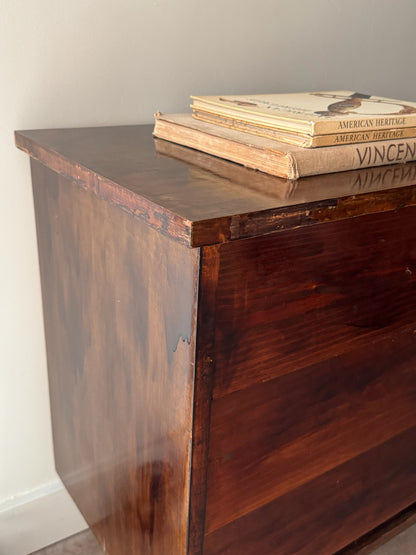 Stained pine 6 drawer dresser