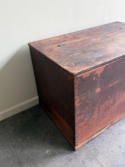 Painted poplar chest