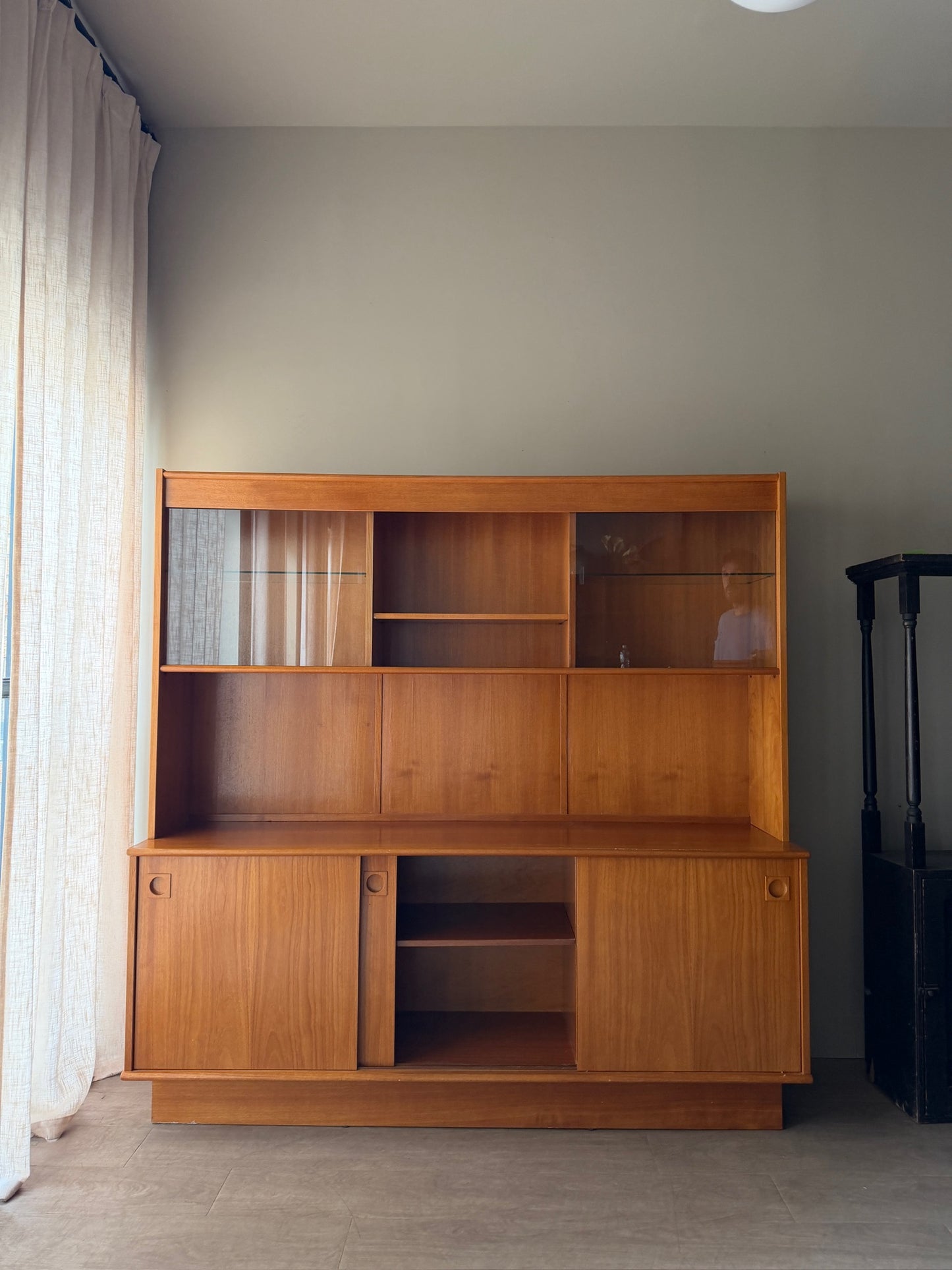 Dyrlund Danish teak three piece display hutch