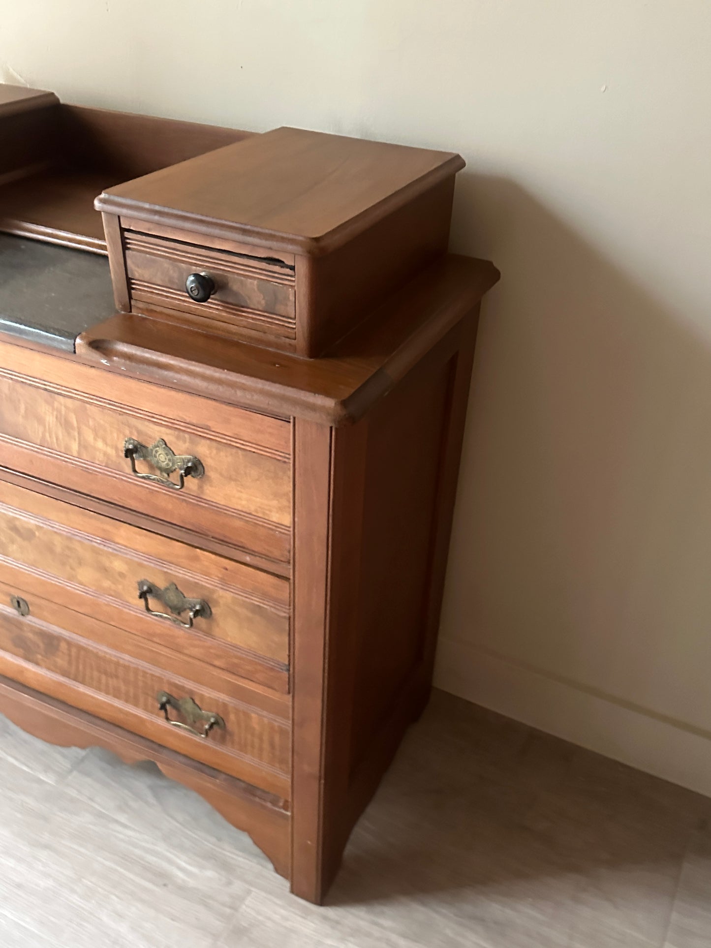 Pine and stone top dresser