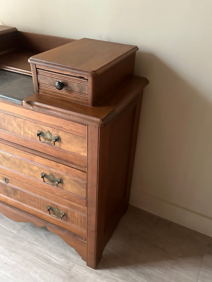 Pine and stone top dresser