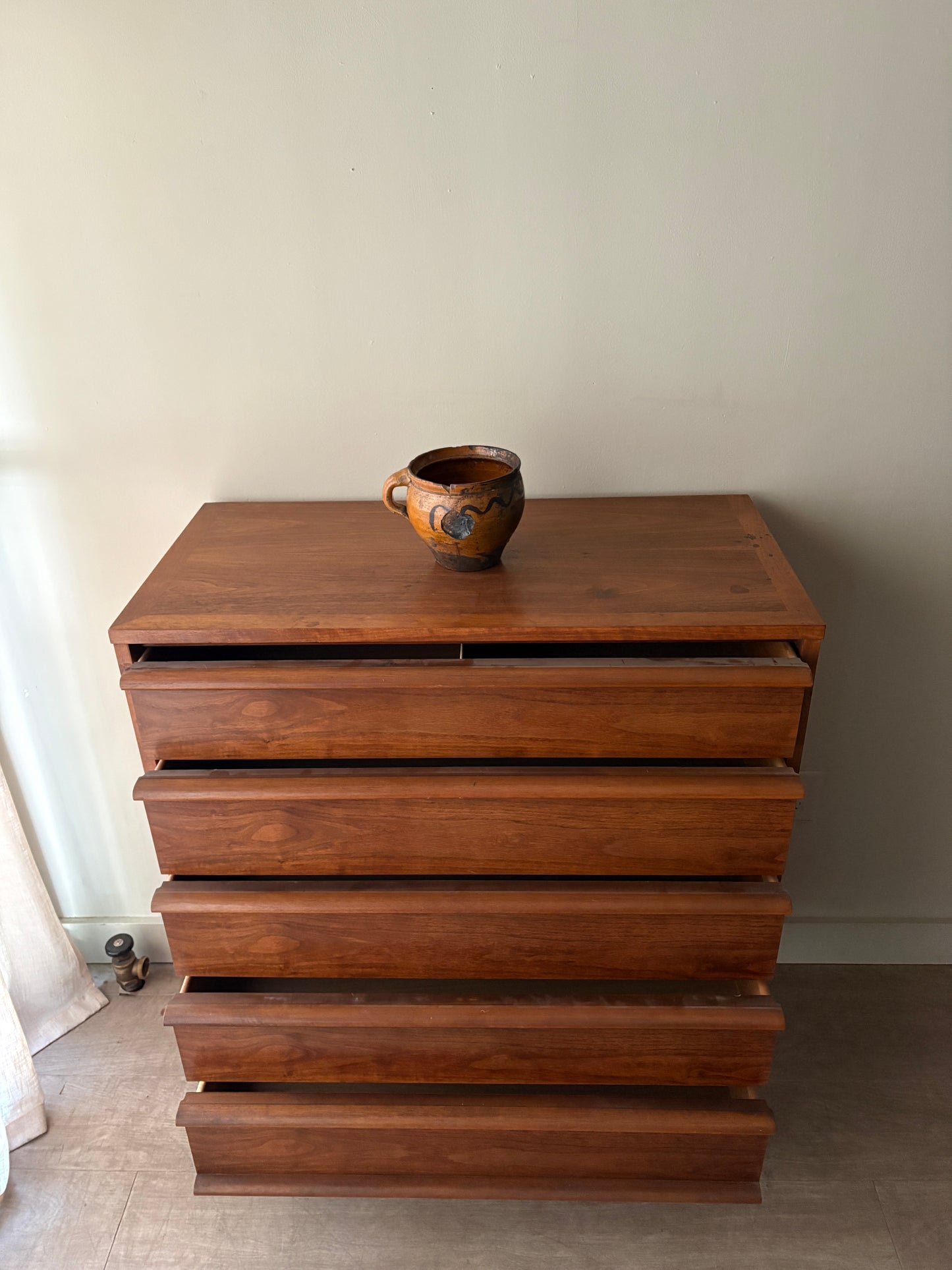 Lane walnut tallboy dresser
