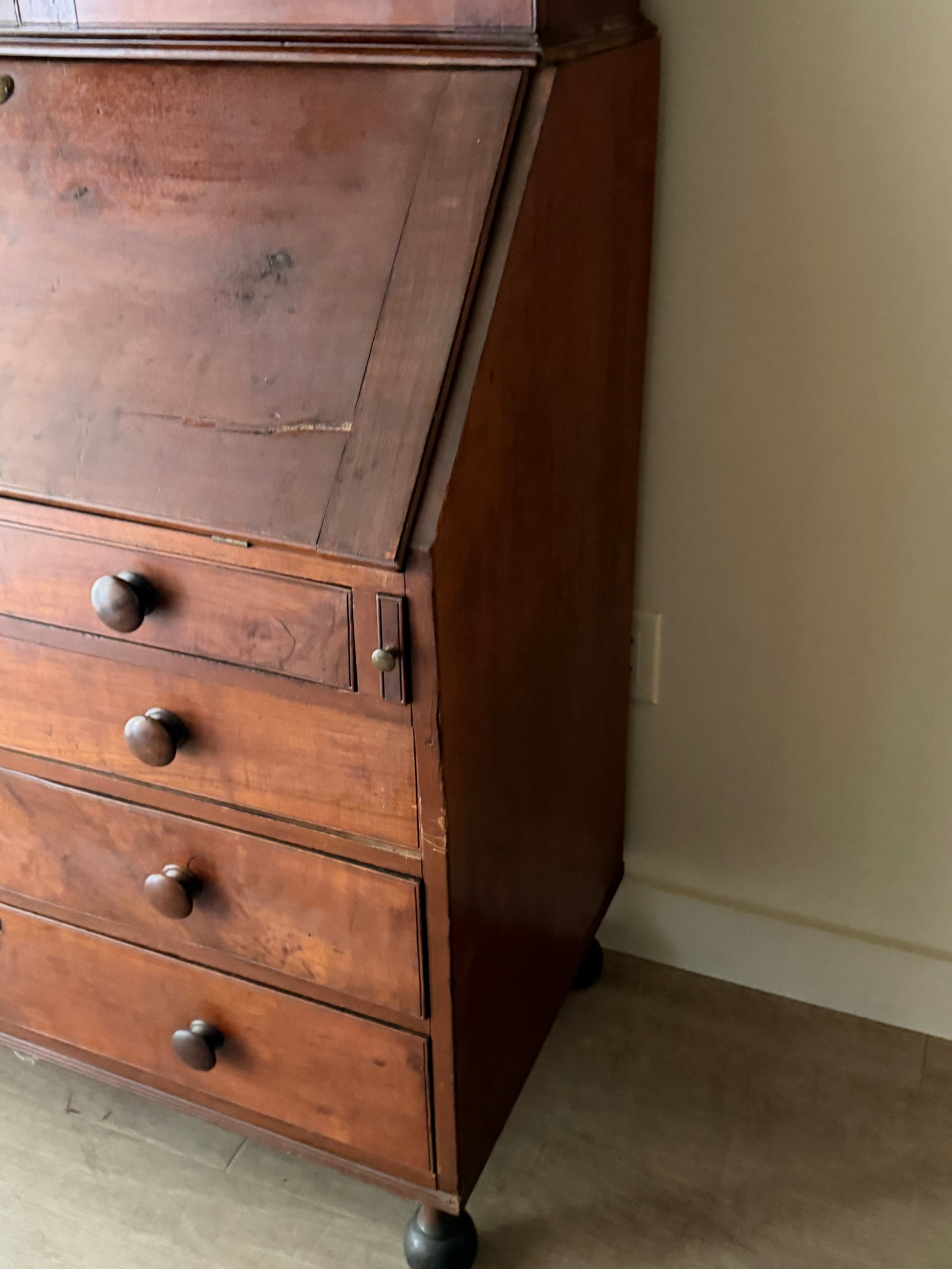 Cherry secretary hutch