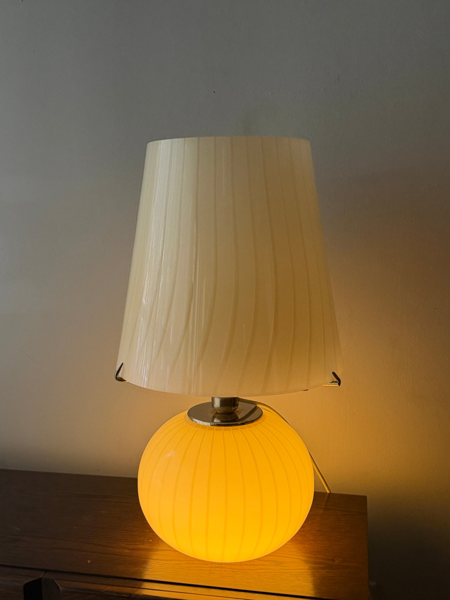 Italian glass two bulb lamp