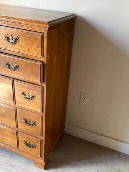Cherry dresser with brass handles