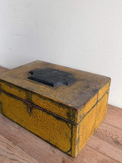 Yellow painted pine box