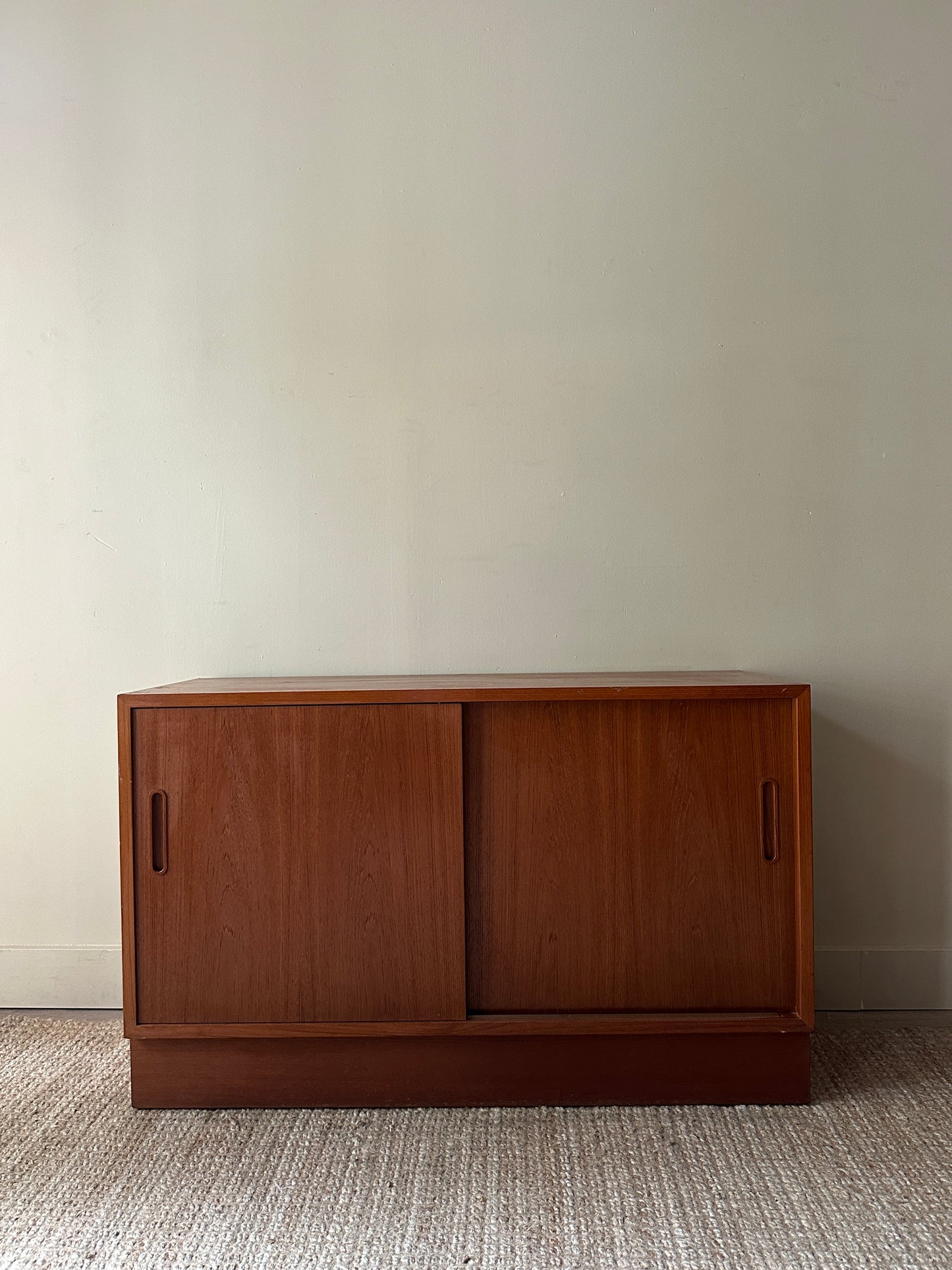 Teak sliding door cabinet